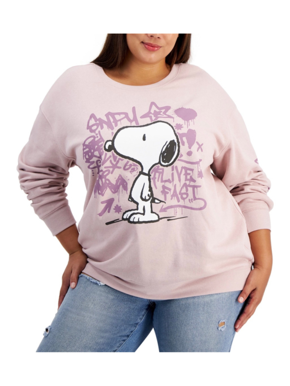 Love Tribe Snoopy Graffiti Graphic Sweatshirt Size M (19” PRP) NWT